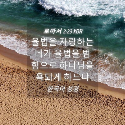 Picture 04 - 로마서 2:23 KOR - 율법을 자랑하는 네가 율법을 - Bible Verse Picture
