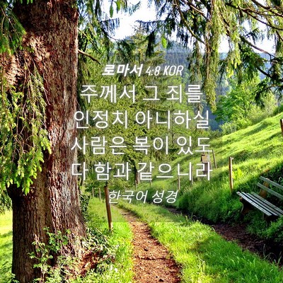 Picture 04 - 로마서 4:8 KOR - 주께서 그 죄를 인정치 아니하실 - Bible Verse Picture