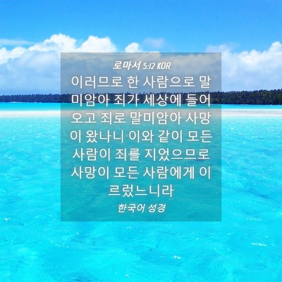 Picture 04 - 로마서 5:12 KOR - 이러므로 한 사람으로 말미암아 죄가 - Bible Verse Picture