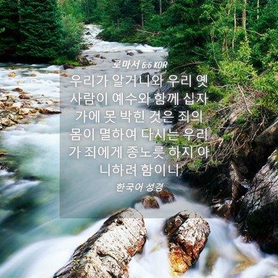 Picture 04 - 로마서 6:6 KOR - 우리가 알거니와 우리 옛 사람이 - Bible Verse Picture