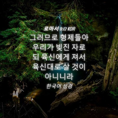 Picture 04 - 로마서 8:12 KOR - 그러므로 형제들아 우리가 빚진 - Bible Verse Picture