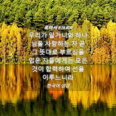 Picture 04 - 로마서 8:28 KOR - 우리가 알거니와 하나님을 사랑하는 - Bible Verse Picture