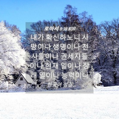 Picture 04 - 로마서 8:38 KOR - 내가 확신하노니 사망이나 생명이나 - Bible Verse Picture