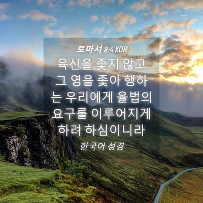 Picture 04 - 로마서 8:4 KOR - 육신을 좇지 않고 그 영을 좇아 - Bible Verse Picture