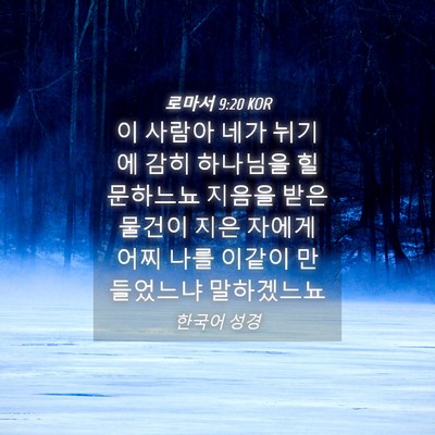 Picture 04 - 로마서 9:20 KOR - 이 사람아 네가 뉘기에 감히 - Bible Verse Picture