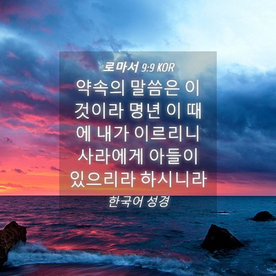 Picture 04 - 로마서 9:9 KOR - 약속의 말씀은 이것이라 명년 이 - Bible Verse Picture