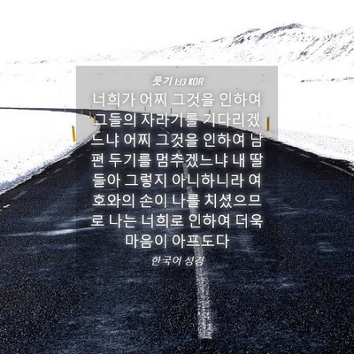 Picture 04 - 룻기 1:13 KOR - 너희가 어찌 그것을 인하여 그들의 - Bible Verse Picture
