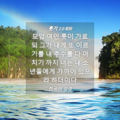 Picture 04 - 룻기 2:21 KOR - 모압 여인 룻이 가로되 그가 내게 또 - Bible Verse Picture