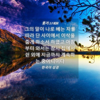 Picture 04 - 룻기 2:7 KOR - 그의 말이 나로 베는 자를 따라 단 - Bible Verse Picture
