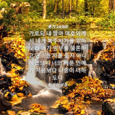 Picture 04 - 룻기 3:10 KOR - 가로되 내 딸아 여호와께서 네게 - Bible Verse Picture