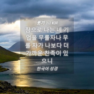 Picture 04 - 룻기 3:12 KOR - 참으로 나는 네 기업을 무를자나 - Bible Verse Picture