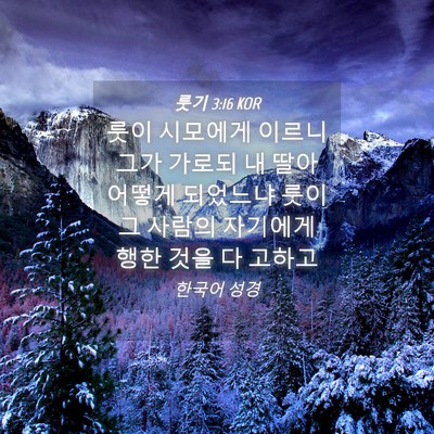 Picture 04 - 룻기 3:16 KOR - 룻이 시모에게 이르니 그가 가로되 - Bible Verse Picture