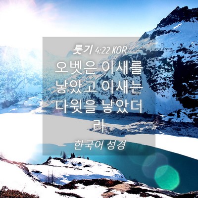 Picture 04 - 룻기 4:22 KOR - 오벳은 이새를 낳았고 이새는 다윗을 - Bible Verse Picture