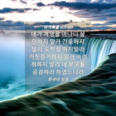 Picture 04 - 마가복음 10:19 KOR - 네가 계명을 아나니 살인하지 말라 - Bible Verse Picture