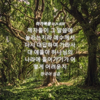 Picture 04 - 마가복음 10:24 KOR - 제자들이 그 말씀에 놀라는지라 - Bible Verse Picture