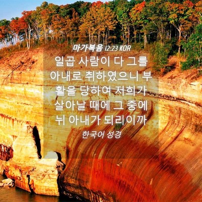 Picture 04 - 마가복음 12:23 KOR - 일곱 사람이 다 그를 아내로 - Bible Verse Picture