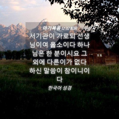 Picture 04 - 마가복음 12:32 KOR - 서기관이 가로되 선생님이여 - Bible Verse Picture