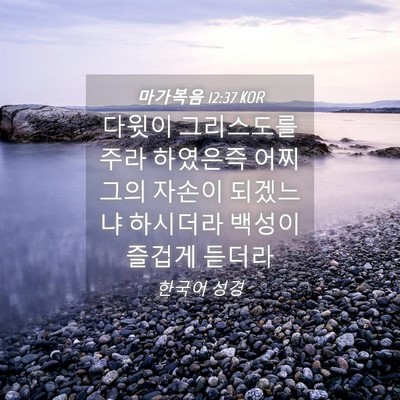 Picture 04 - 마가복음 12:37 KOR - 다윗이 그리스도를 주라 하였은즉 - Bible Verse Picture