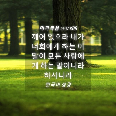 Picture 04 - 마가복음 13:37 KOR - 깨어 있으라 내가 너희에게 하는 이 - Bible Verse Picture