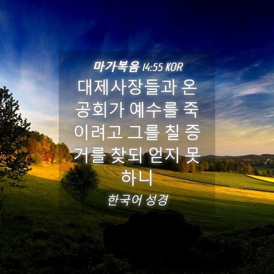 Picture 04 - 마가복음 14:55 KOR - 대제사장들과 온 공회가 예수를 - Bible Verse Picture