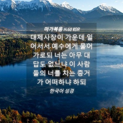 Picture 04 - 마가복음 14:60 KOR - 대제사장이 가운데 일어서서 - Bible Verse Picture