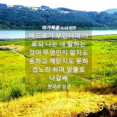 Picture 04 - 마가복음 14:68 KOR - 베드로가 부인하여 가로되 나는 네 - Bible Verse Picture