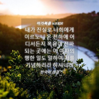 Picture 04 - 마가복음 14:9 KOR - 내가 진실로 너희에게 이르노니 온 - Bible Verse Picture