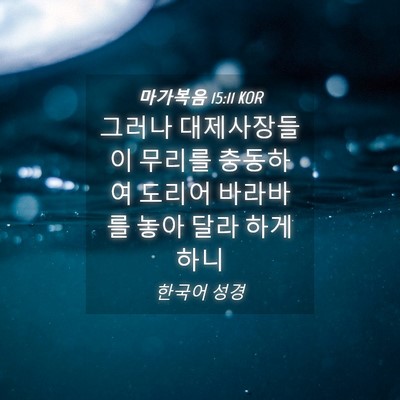 Picture 04 - 마가복음 15:11 KOR - 그러나 대제사장들이 무리를 - Bible Verse Picture