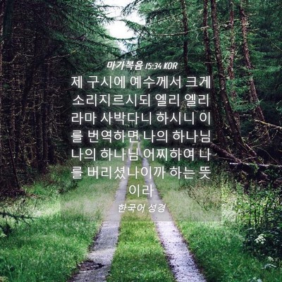 Picture 04 - 마가복음 15:34 KOR - 제 구시에 예수께서 크게 - Bible Verse Picture
