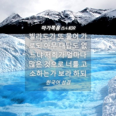 Picture 04 - 마가복음 15:4 KOR - 빌라도가 또 물어 가로되 아무 - Bible Verse Picture