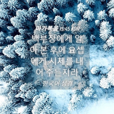 Picture 04 - 마가복음 15:45 KOR - 백부장에게 알아 본 후에 요셉에게 - Bible Verse Picture