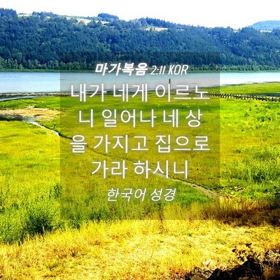 Picture 04 - 마가복음 2:11 KOR - 내가 네게 이르노니 일어나 네 상을 - Bible Verse Picture