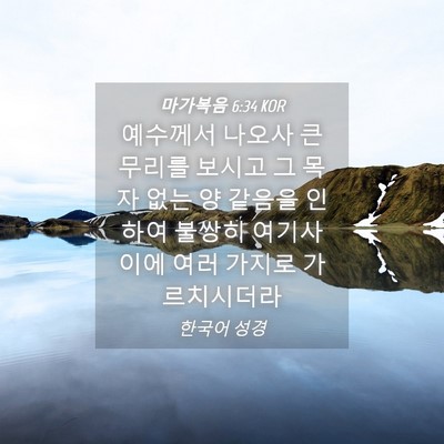 Picture 04 - 마가복음 6:34 KOR - 예수께서 나오사 큰 무리를 보시고 - Bible Verse Picture
