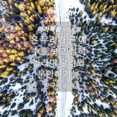 Picture 04 - 마가복음 9:15 KOR - 온 무리가 곧 예수를 보고 심히 - Bible Verse Picture