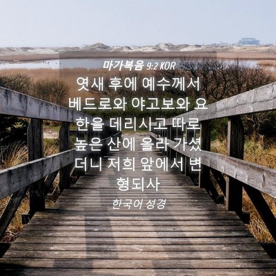Picture 04 - 마가복음 9:2 KOR - 엿새 후에 예수께서 베드로와 - Bible Verse Picture