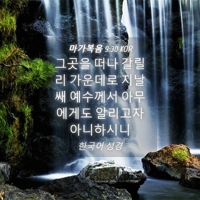 Picture 04 - 마가복음 9:30 KOR - 그곳을 떠나 갈릴리 가운데로 지날쌔 - Bible Verse Picture