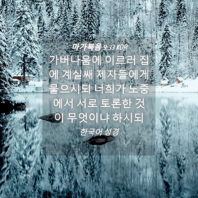 Picture 04 - 마가복음 9:33 KOR - 가버나움에 이르러 집에 계실쌔 - Bible Verse Picture