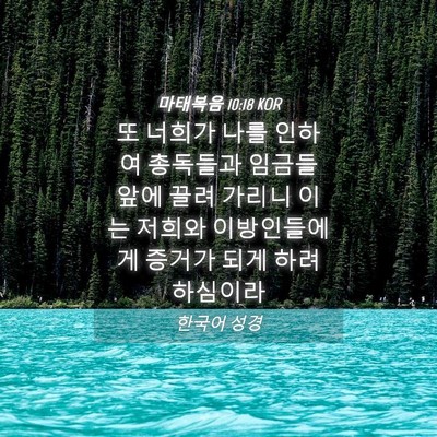 Picture 04 - 마태복음 10:18 KOR - 또 너희가 나를 인하여 총독들과 - Bible Verse Picture
