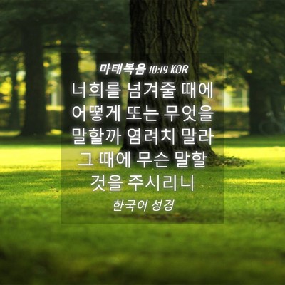Picture 04 - 마태복음 10:19 KOR - 너희를 넘겨줄 때에 어떻게 또는 - Bible Verse Picture