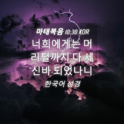 Picture 04 - 마태복음 10:30 KOR - 너희에게는 머리털까지 다 세신바 - Bible Verse Picture