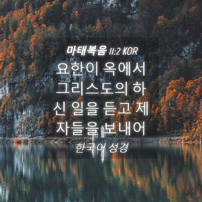 Picture 04 - 마태복음 11:2 KOR - 요한이 옥에서 그리스도의 하신 일을 - Bible Verse Picture