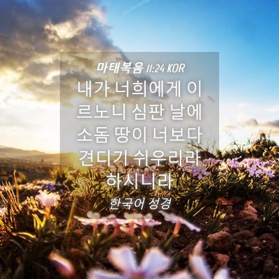 Picture 04 - 마태복음 11:24 KOR - 내가 너희에게 이르노니 심판 날에 - Bible Verse Picture