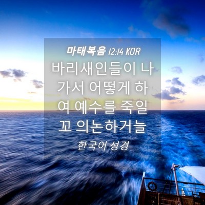 Picture 04 - 마태복음 12:14 KOR - 바리새인들이 나가서 어떻게 하여 - Bible Verse Picture