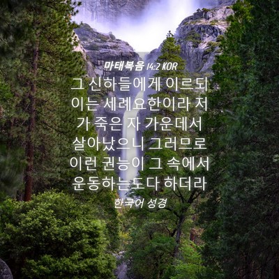 Picture 04 - 마태복음 14:2 KOR - 그 신하들에게 이르되 이는 - Bible Verse Picture