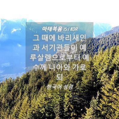 Picture 04 - 마태복음 15:1 KOR - 그 때에 바리새인과 서기관들이 - Bible Verse Picture