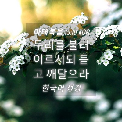 Picture 04 - 마태복음 15:10 KOR - 무리를 불러 이르시되 듣고 - Bible Verse Picture
