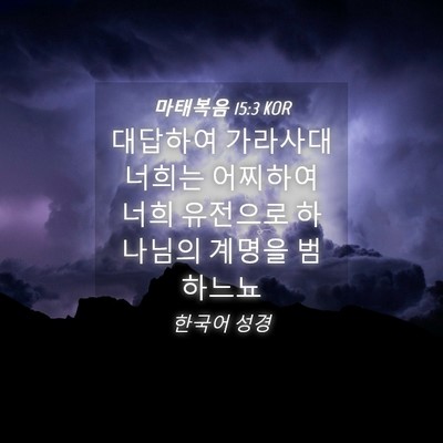 Picture 04 - 마태복음 15:3 KOR - 대답하여 가라사대 너희는 어찌하여 - Bible Verse Picture