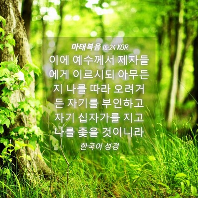 Picture 04 - 마태복음 16:24 KOR - 이에 예수께서 제자들에게 이르시되 - Bible Verse Picture