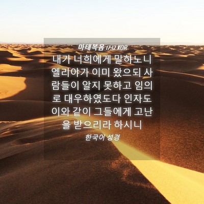 Picture 04 - 마태복음 17:12 KOR - 내가 너희에게 말하노니 엘리야가 - Bible Verse Picture