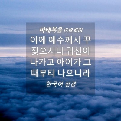 Picture 04 - 마태복음 17:18 KOR - 이에 예수께서 꾸짖으시니 귀신이 - Bible Verse Picture